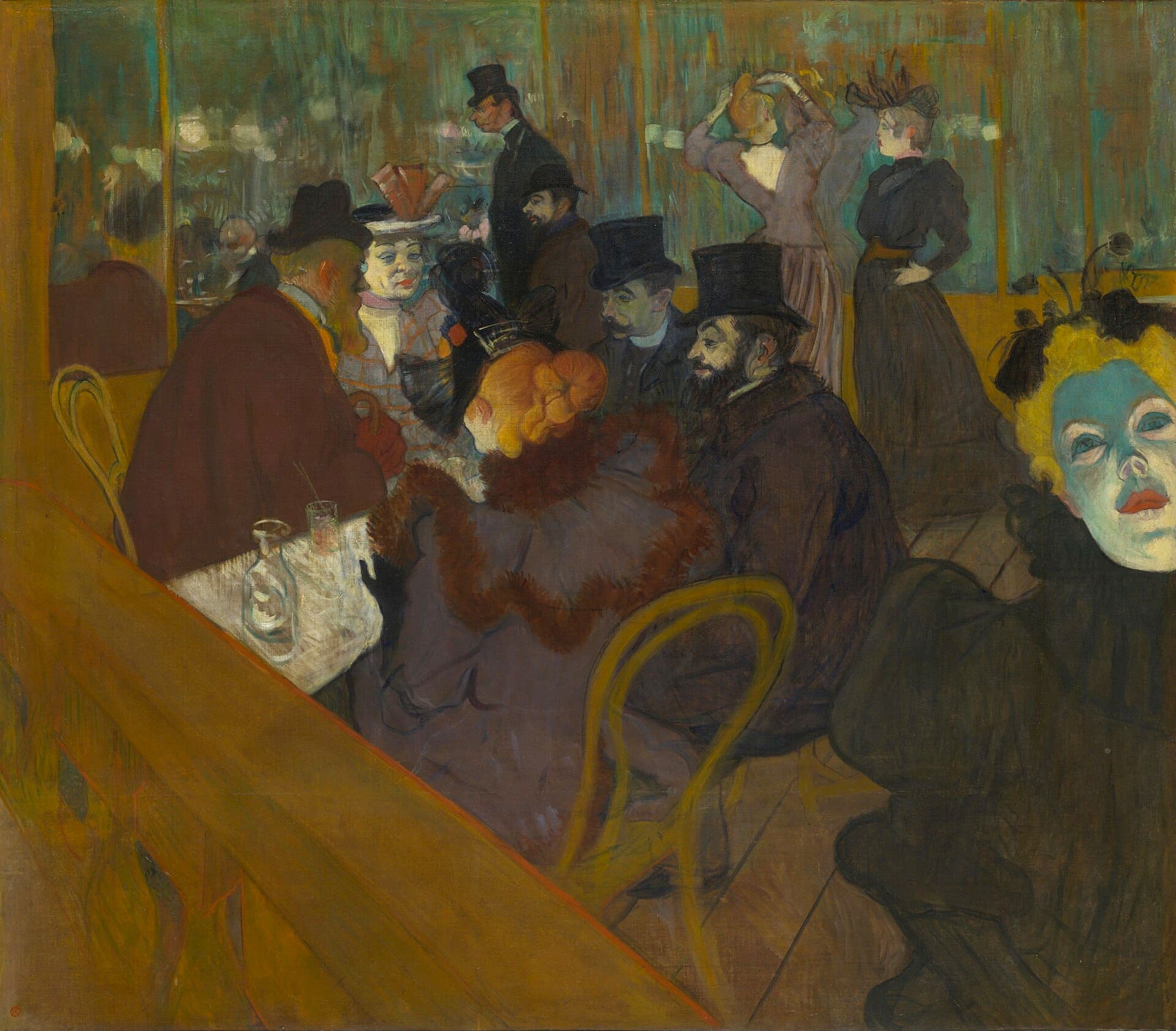 En el Moulin Rouge, Óleo sobre tela